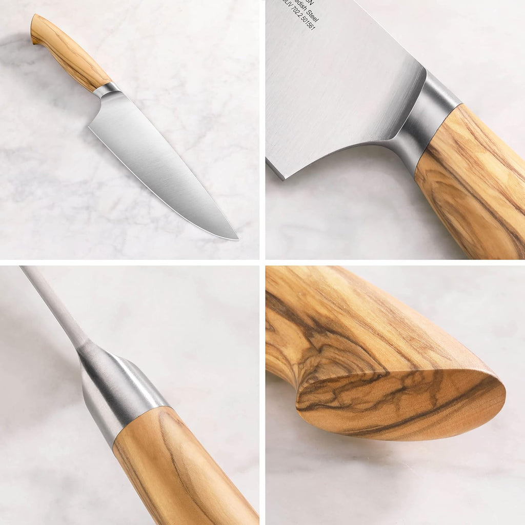 Cangshan OLIV Series 15-Piece Knife Block Set, Forged Swedish 14C28N Steel, Maple Block, 501691