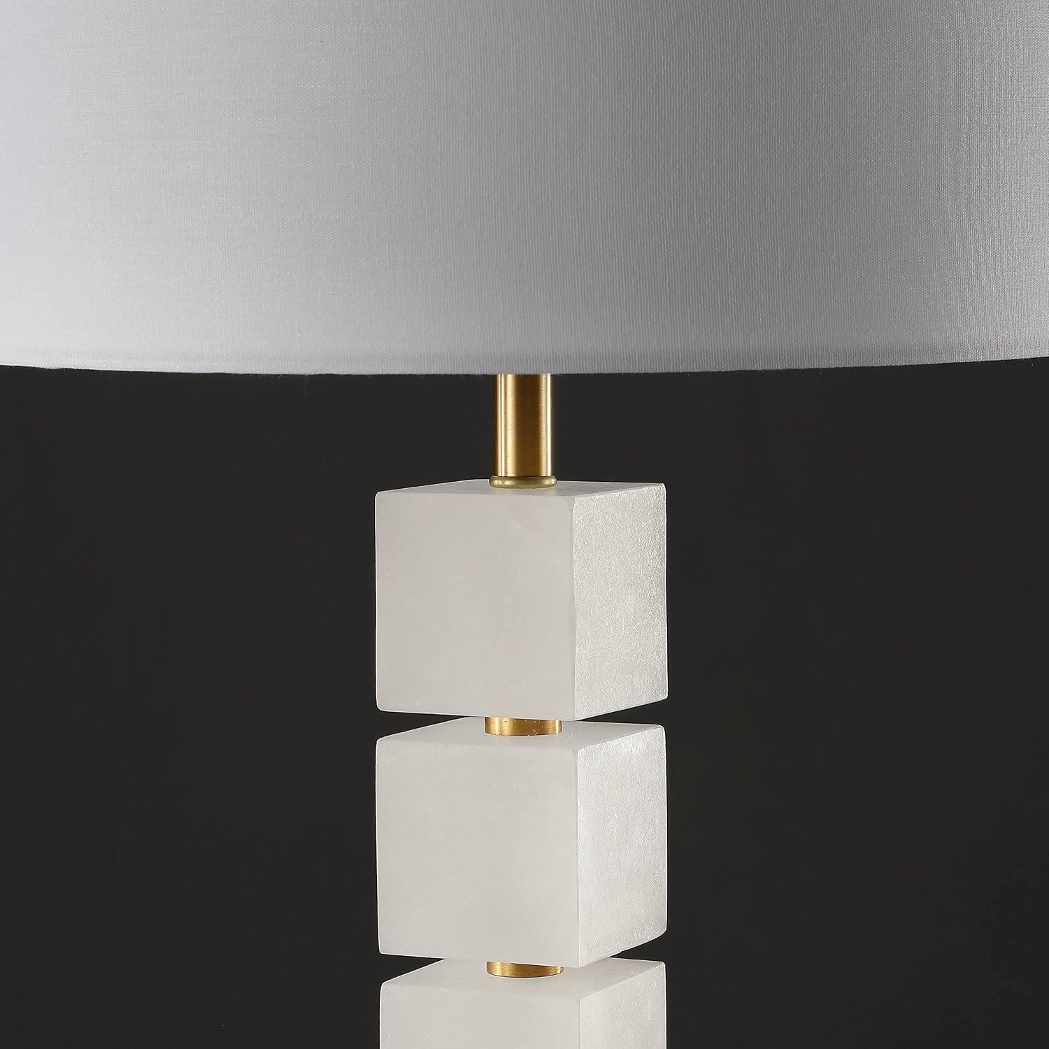 SAFAVIEH Couture Lighting Collection Johnny Alabaster/Gold 30-inch Bedroom Living Room Home Office Desk Nightstand Table Lamp (LED Bulb Included)