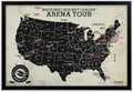 Framed Hockey Arena Map - Features All Professional Hockey Teams & Arenas - Track your Sports Travels - Includes 35 Red Push Pins