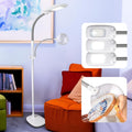 OttLite LED Floor Lamp with Optical Grade Magnifier - ClearSun LED Technology - 3 Brightness Settings, Adjustable Arm & Touch Sensitive Controls - Great for Sewing Table, Crafting, Home & Office