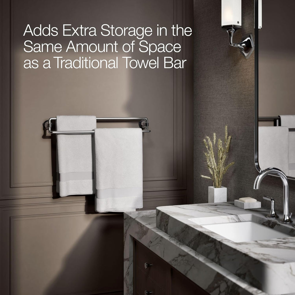 Kohler 27062-CP Occasion® 24' Double Towel bar, Polished Chrome