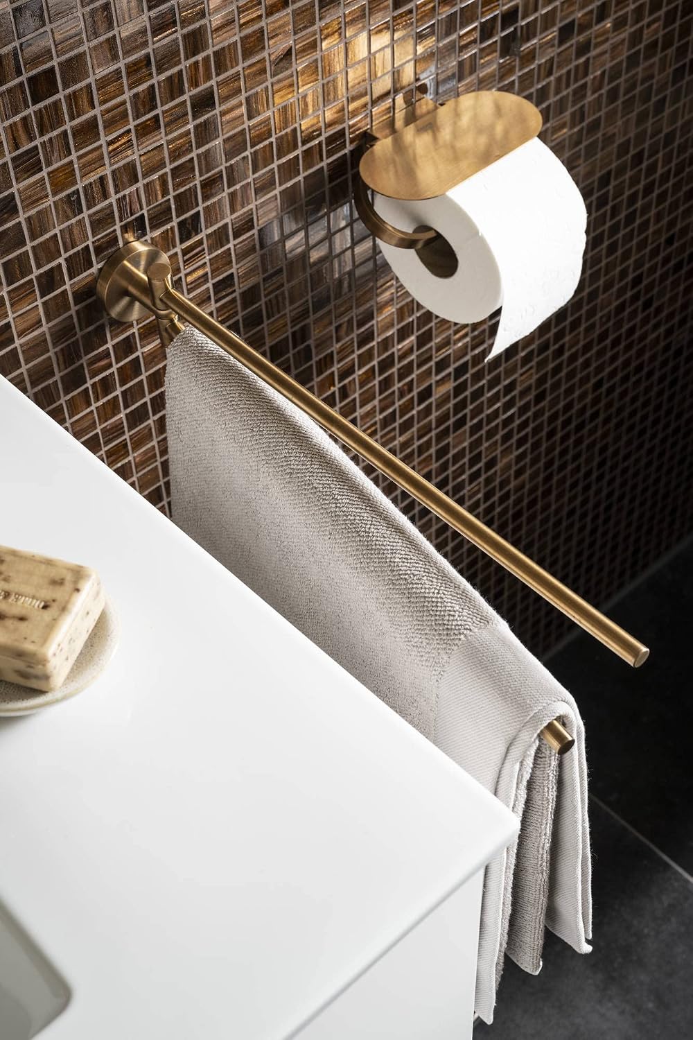 Grohe Essentials Brushed Warm Sunset Double Towel Holder Bar