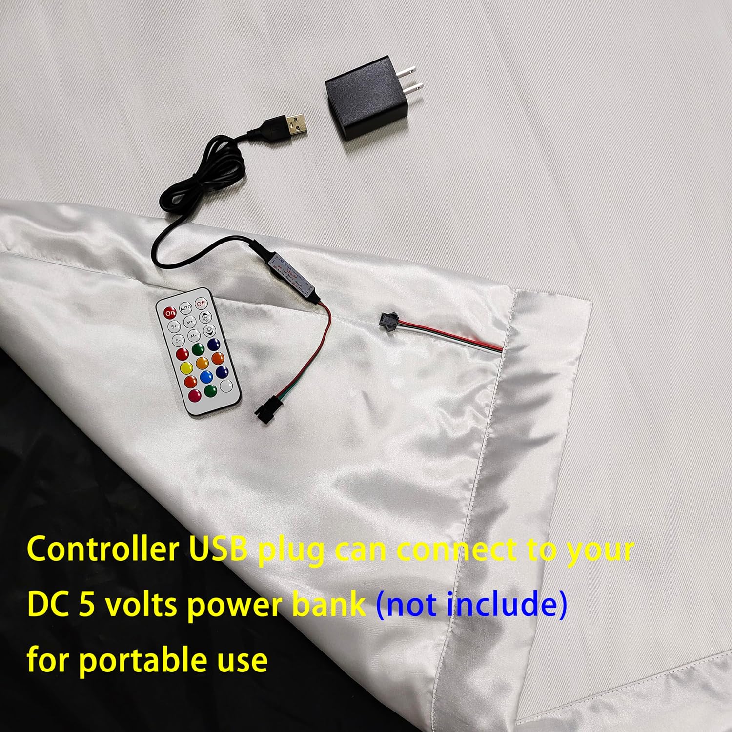 LED Table Cloth Cover - Fiber Optic Fabric Light Up Bar Disco Dinning Rectangle Tablecloth Birthday Party Wedding (White Fabric, L100*W150CM (L3.3*W4.9FT))