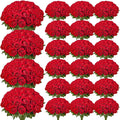 VEVOR Artificial Flowers, 500 pcs Real Looking Red Foam Fake Roses Bulk, Faux Red Bridal Shower with Stems for DIY Wedding Bouquets, Home Centerpieces Arrangements, Party Tables Decorations