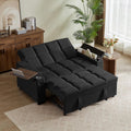Auvsoce 65'' Chaise Lounge Chair Indoor, 3-in-1 Convertible Sofa Bed with Pull Out Design, 360° Swivel Side Table, Modern Chenille Couch Bed for Living Room