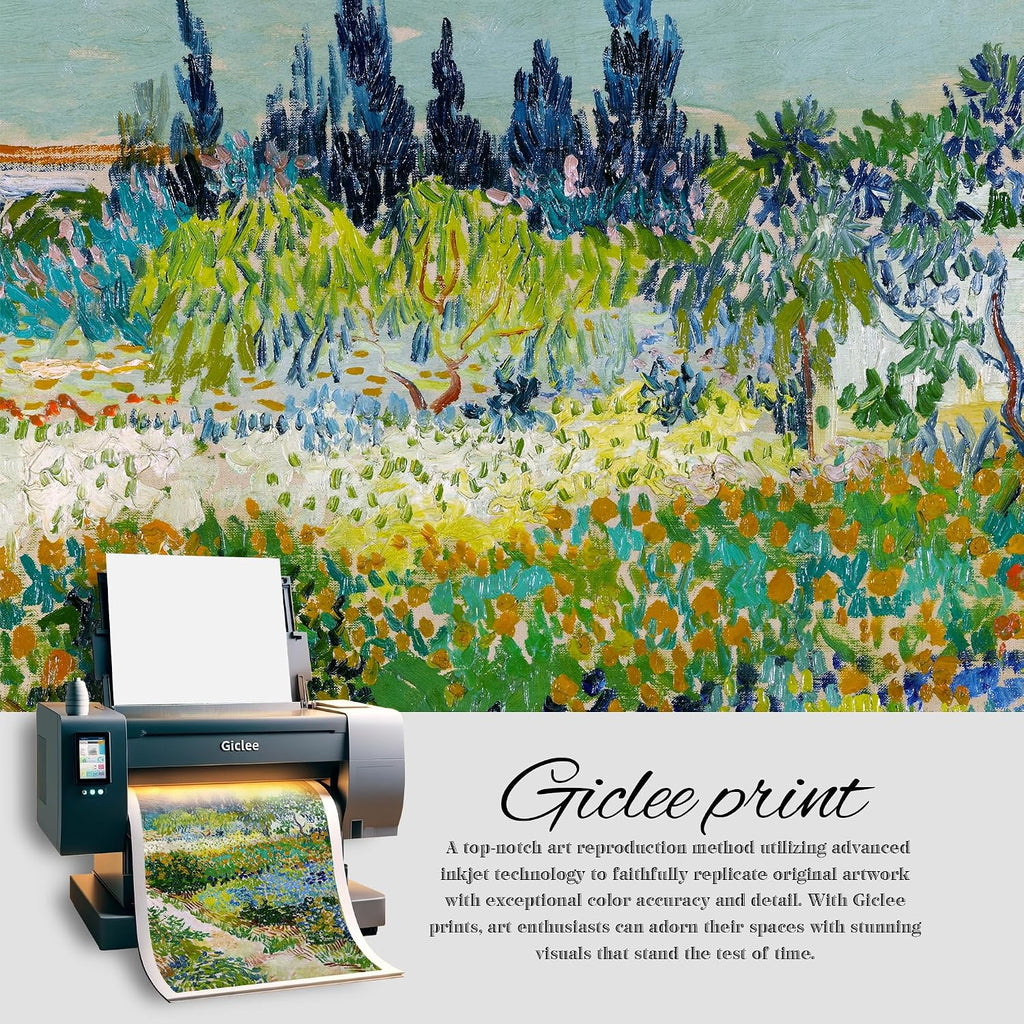 Garden at Arles by Vincent Van Gogh Framed Size:30x36 inches,Image Size:24x30 inches,Golden Frame The World Classic Art Reproductions,Wall Art for Home Decor