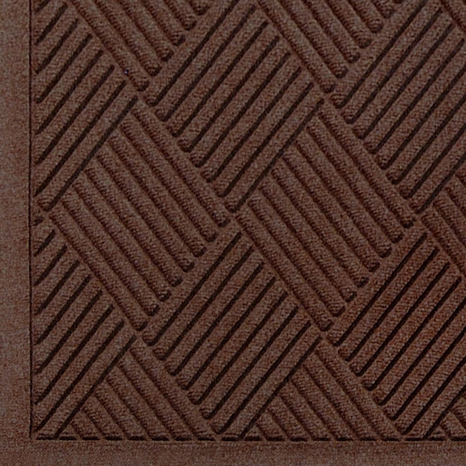 WaterHog Diamond | Commercial-Grade Entrance Mat with Fabric Border – Indoor/Outdoor, Quick Drying, Stain Resistant Door Mat (Dark Brown, 4' x 8.4')