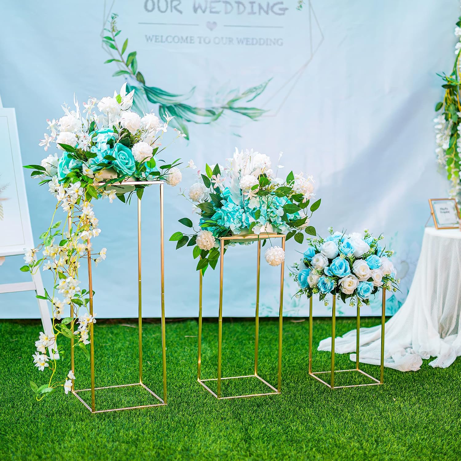 Gold Flower Stand for Table: 23.6' Tall Centerpiece Stand for Wedding Table Reception Floral Center Pieces with Home Decoration Party Event 10 PCS