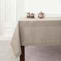 Solino Home Natural Linen Tablecloth 60 x 120 Inch - 100% Pure Linen Hemstitch Table Cloth for Rectangle Tables - Classic Hemstitch, Machine Washable Tablecloth for Summer
