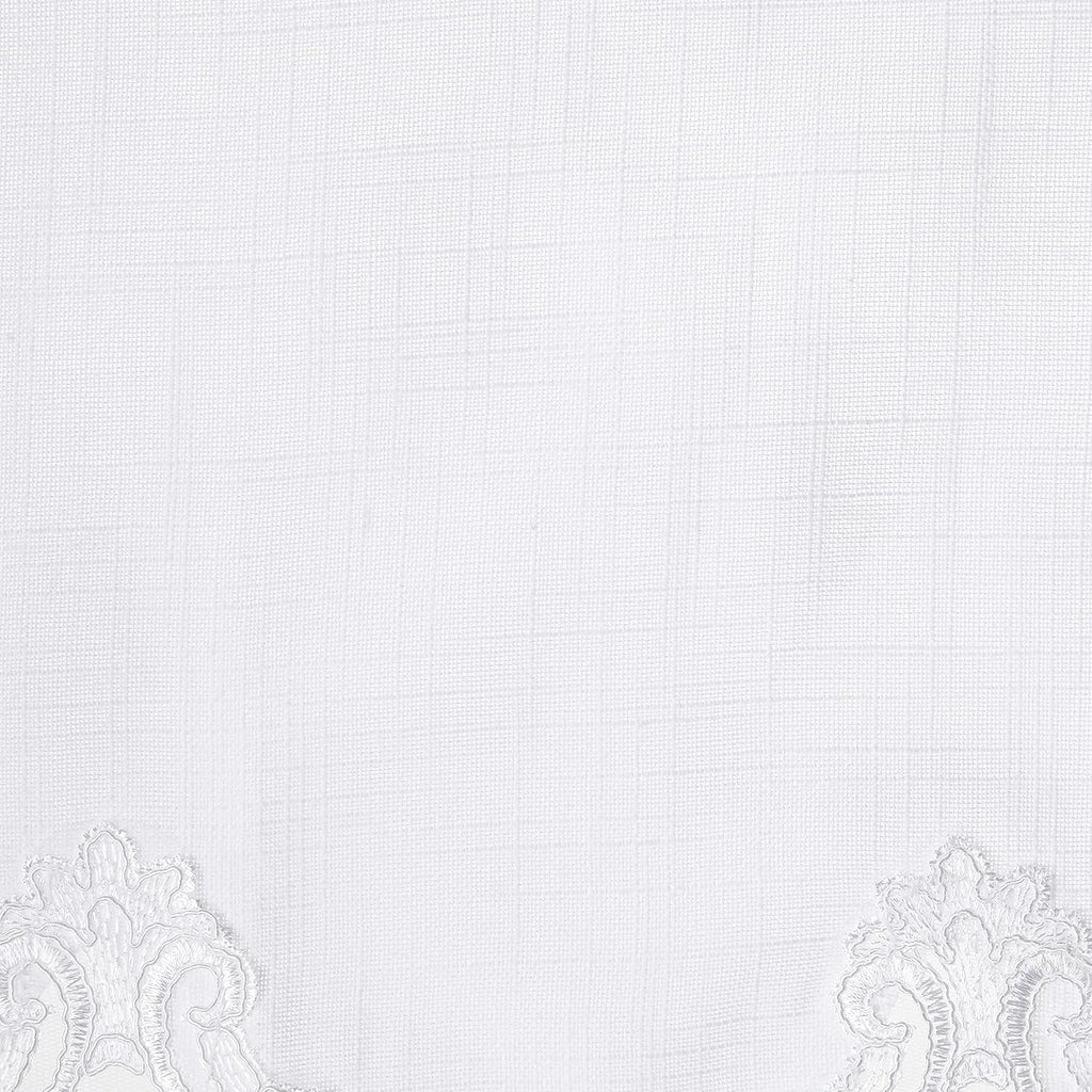 Violet Linen Imperial Embroidered Vintage Lace Design Oblong/Rectangle Tablecloth, 60' x 84', White