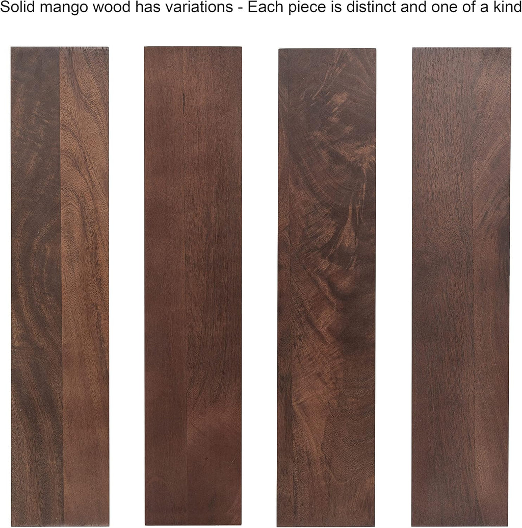 Kate and Laurel Aarstad Modern Rectangle Mango Wood Side Table, 16 x 14 x 22, Walnut Brown, Mid-Century Arched Two-Tier End Table for Use as a Bedroom Nightstand or Living Room Plant Stand