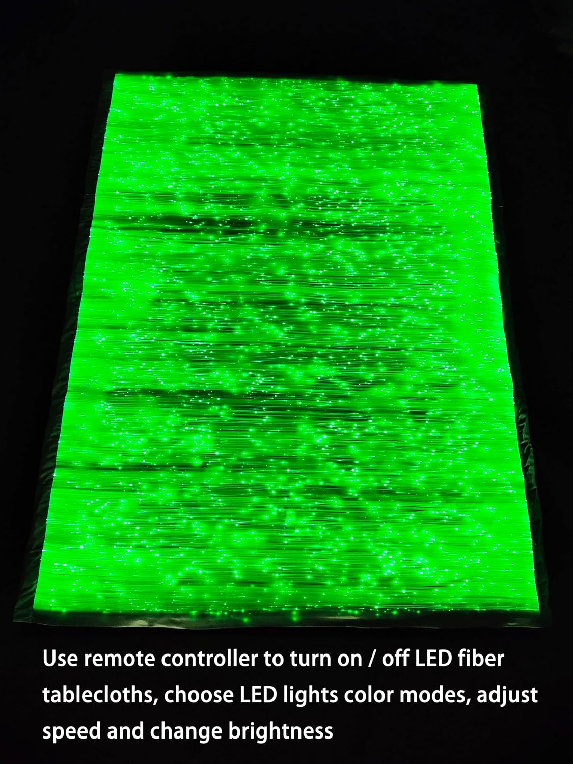 LED Table Cloth Cover - Fiber Optic Fabric Light Up Bar Disco Dinning Rectangle Tablecloth Birthday Party Wedding (White Fabric, L200*W150CM (L6.6*W4.9FT))