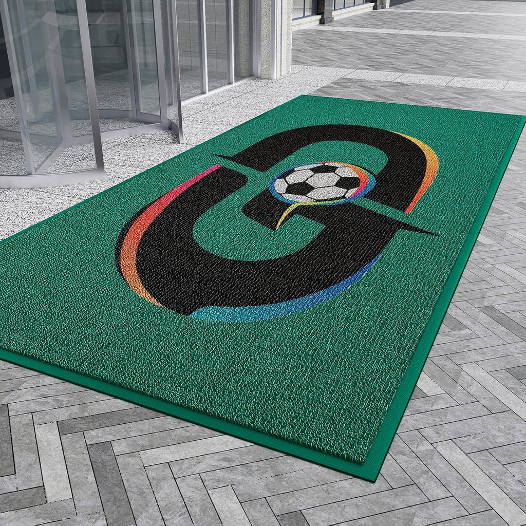 Custom Commercial Door Mat Carpet Personalized Logo Text Entryway Mat, Non Slip Low Profile Indoor Outdoor Rugs