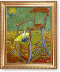 Gauguin's Chair by Vincent Van Gogh Framed Size:30x36 inches,Image Size:24x30 inches,Golden Frame The World Classic Art Reproductions,Wall Art for Home Decor