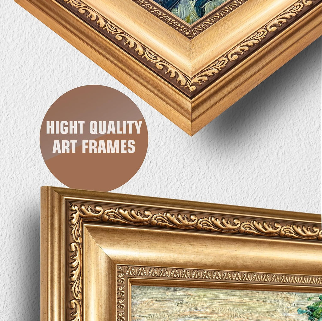 The Rocks by Vincent Van Gogh Framed Size:30x36 inches,Image Size:24x30 inches,Golden Frame The World Classic Art Reproductions,Wall Art for Home Decor
