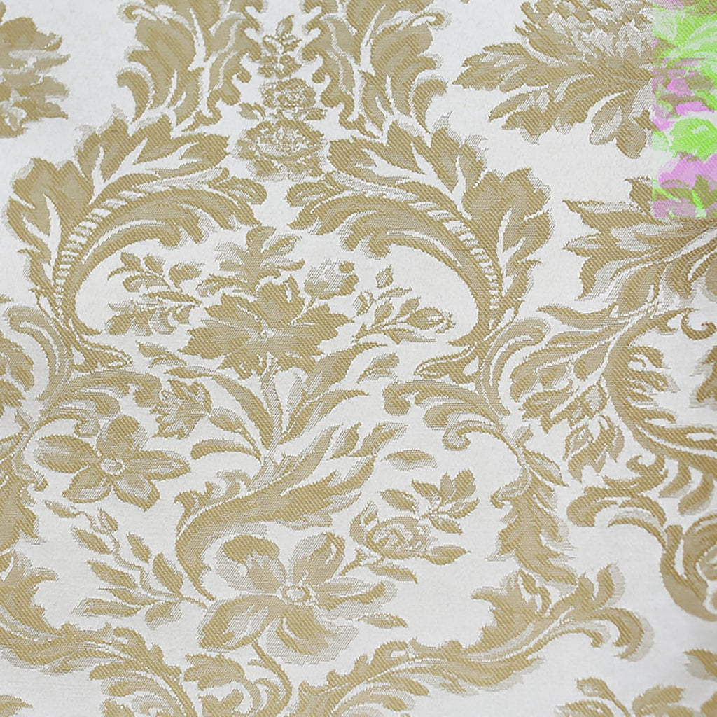 Ultimate Textile -5 Pack- Miranda 120-Inch Round Damask Tablecloth - Jacquard Weave, Champagne Ivory Cream