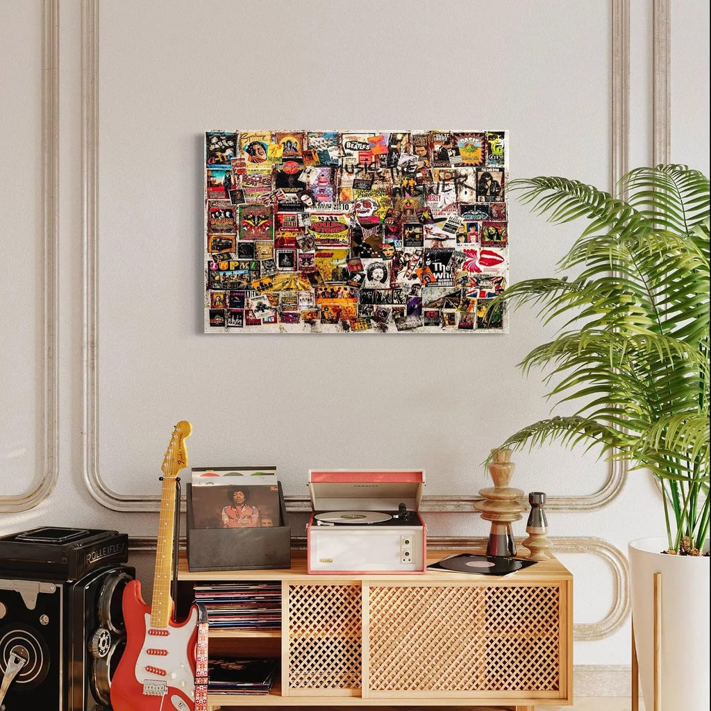 Canvastoria Music Is The Answer - Vintage Rock Concert Poster Print | Retro Rock Band Wall Art | Classic Music Memorabilia for Home, Bar, or Studio Decor