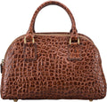 Maxwell Scott - Womens Luxury Leather Triple Zip Bowling Bag Purse with Shoulder Strap - The LilianaS Croco