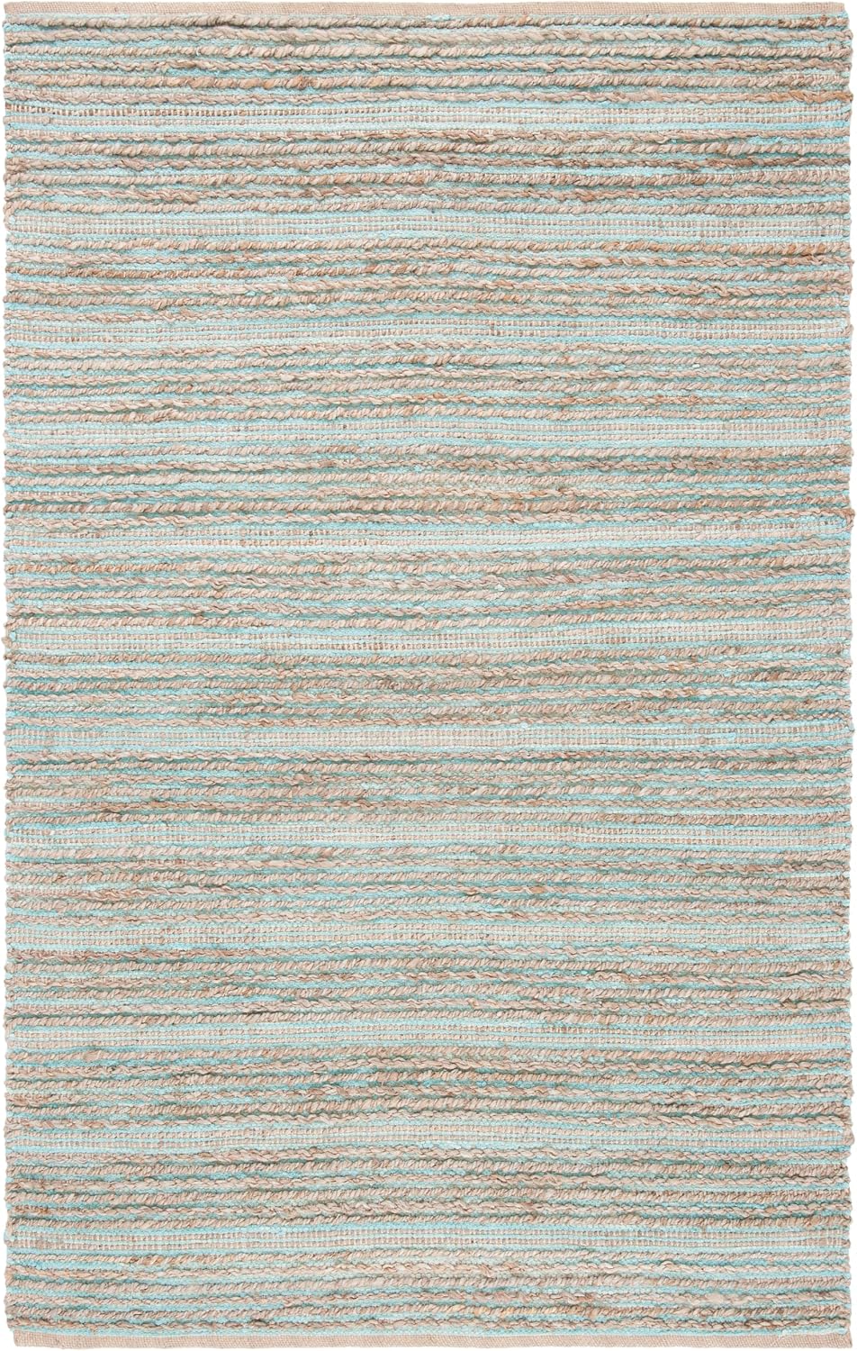 SAFAVIEH Cape Cod Collection Area Rug - 5' x 8', Aqua, Handmade Flat Weave Jute, Ideal for High Traffic Areas in Living Room, Bedroom (CAP851D)
