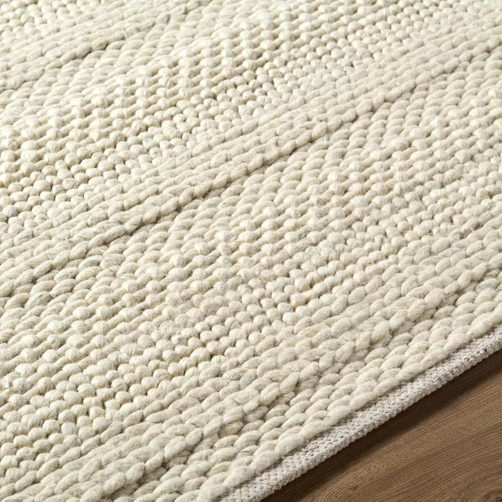 BoutiqueRugs Beige Striped Transitional Wool 3x12 Runner Rug Hand Woven Flatweave Textured Bohemian Clarke Hallway Kitchen Corridor Stairway Laundry Room Stain Resistant Non-Shedding Pet Friendly