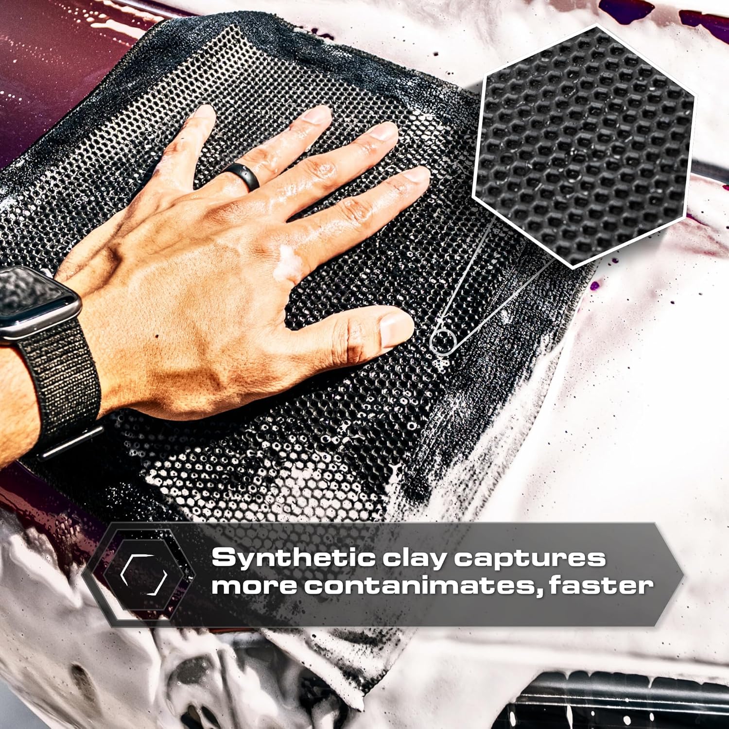 Blackline Clay Towel - Auto Detailing Synthetic Clay Towel - Decontaminate Paint and Glass for Smooth Washing - Great and Effective for Car, Truck, SUV - 12' x 12' (Full Experience)