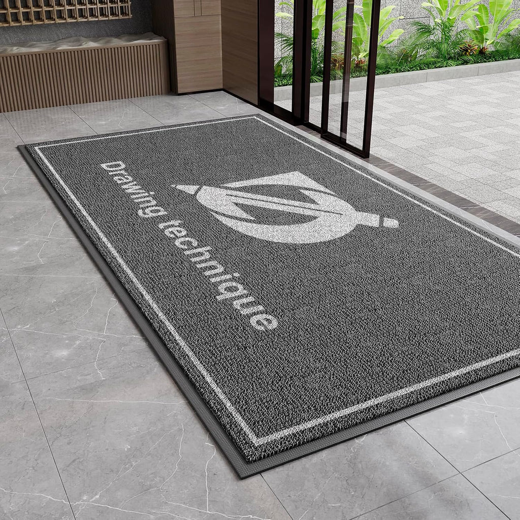 Custom Door Mat Personalized Logo Doormat with Anti-Skid Rubber Backing, Waterproof and Durable Commercial Floor Mat for Home Office