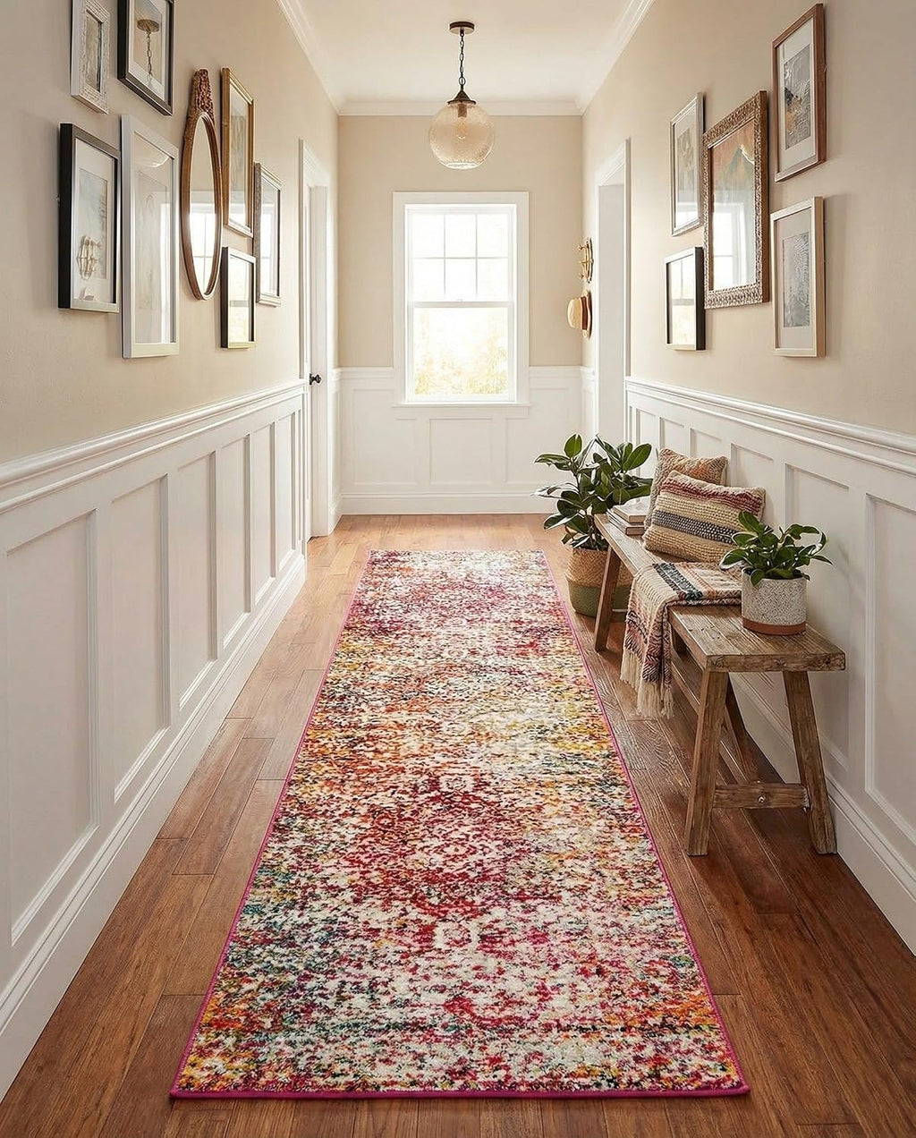 Rugs.com Arlington Collection Rug – 10 Ft Runner Multi Medium-Pile Rug Perfect for Hallways, Entryways