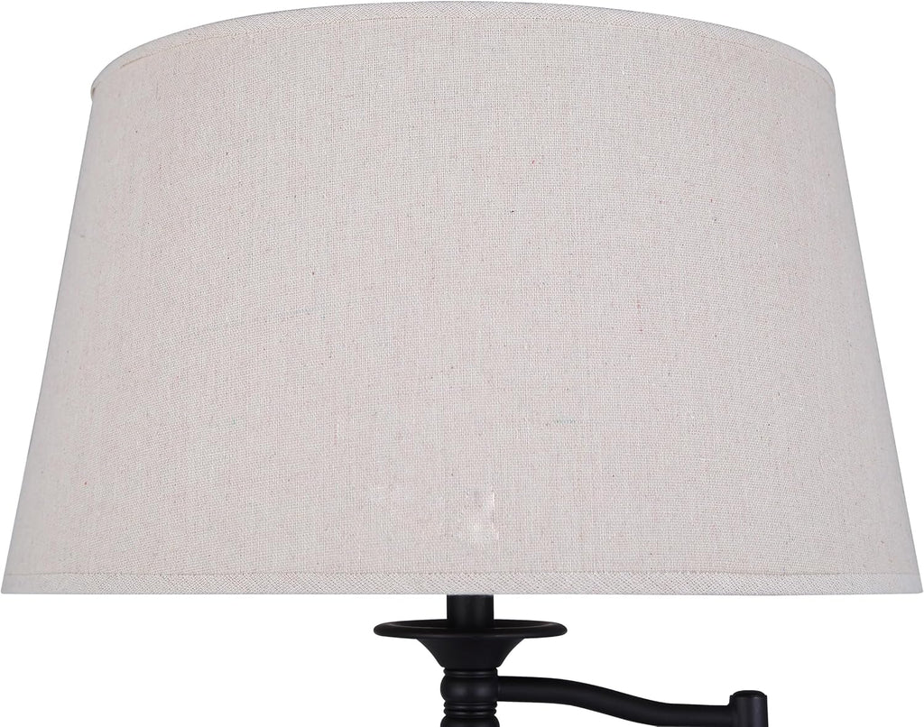 Canarm Oscar Table Lamp, 1-Light 29-Inches with Bronze Finish and Tan Fabric Shade, Transitional Swing-Arm Ideal for Living Room and Bedroom Lighting