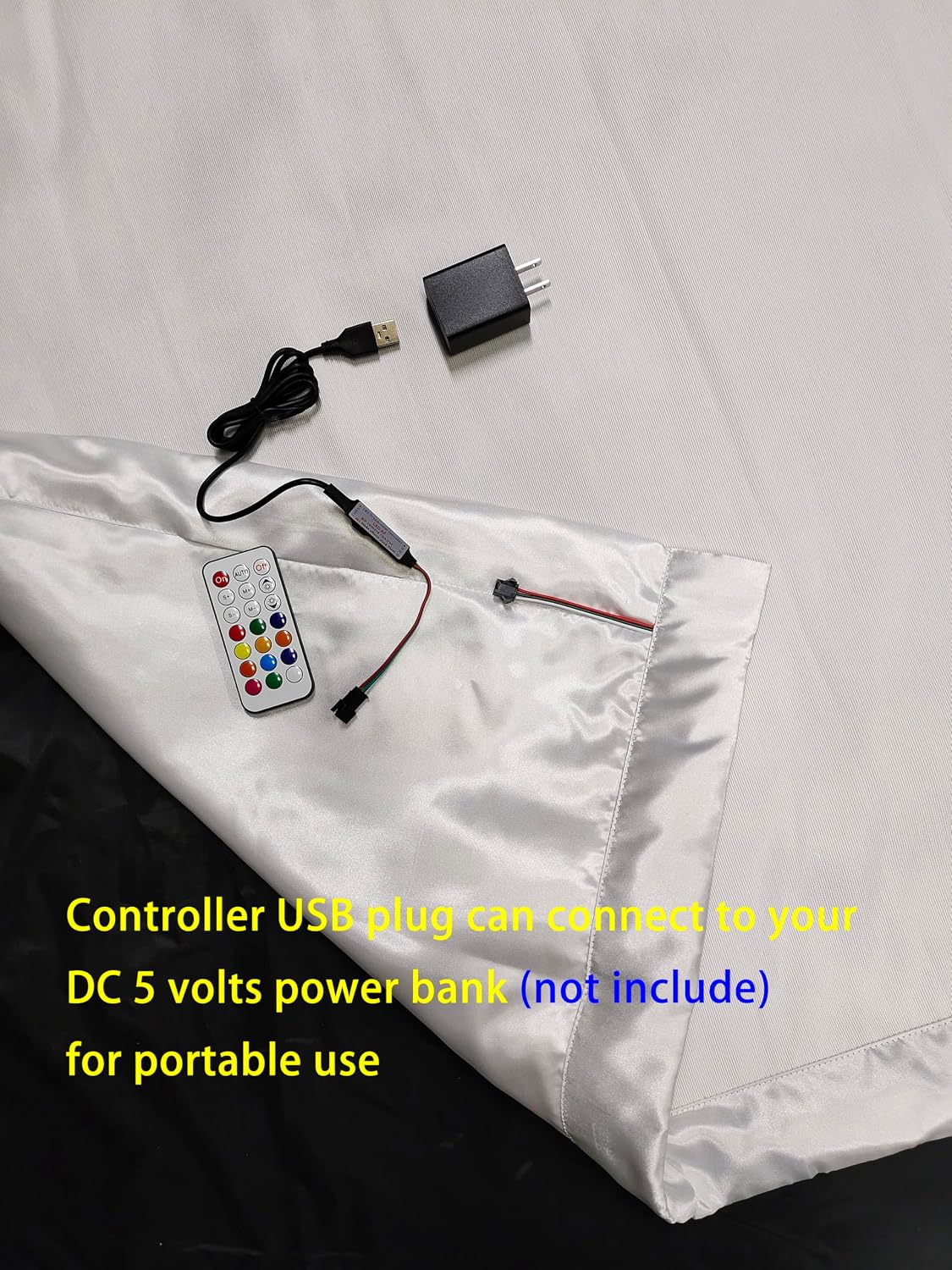 LED Table Cloth Cover - Fiber Optic Fabric Light Up Bar Disco Dinning Rectangle Tablecloth Birthday Party Wedding (White Fabric, L200*W150CM (L6.6*W4.9FT))