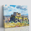 Edinburgh Castle Scotland Canvas Wall Art – Scottish Skyline Landscape Print, UK Travel Poster Ready to Hang(24x36inches)
