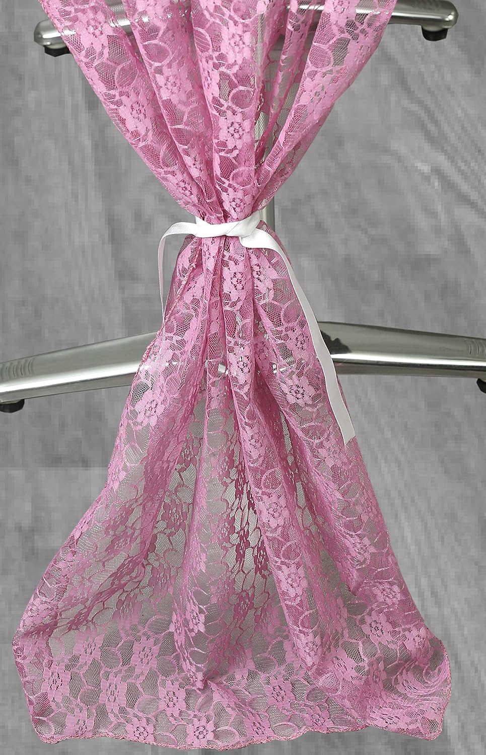 MDS Pack of 15 Wedding 27 x 170 inches Long Sheer lace Table Runner for Wedding Banquets Decorations Birthday Parties, Engagements, Rustic Boho for 14Feet Table Runners - Dusty Pink