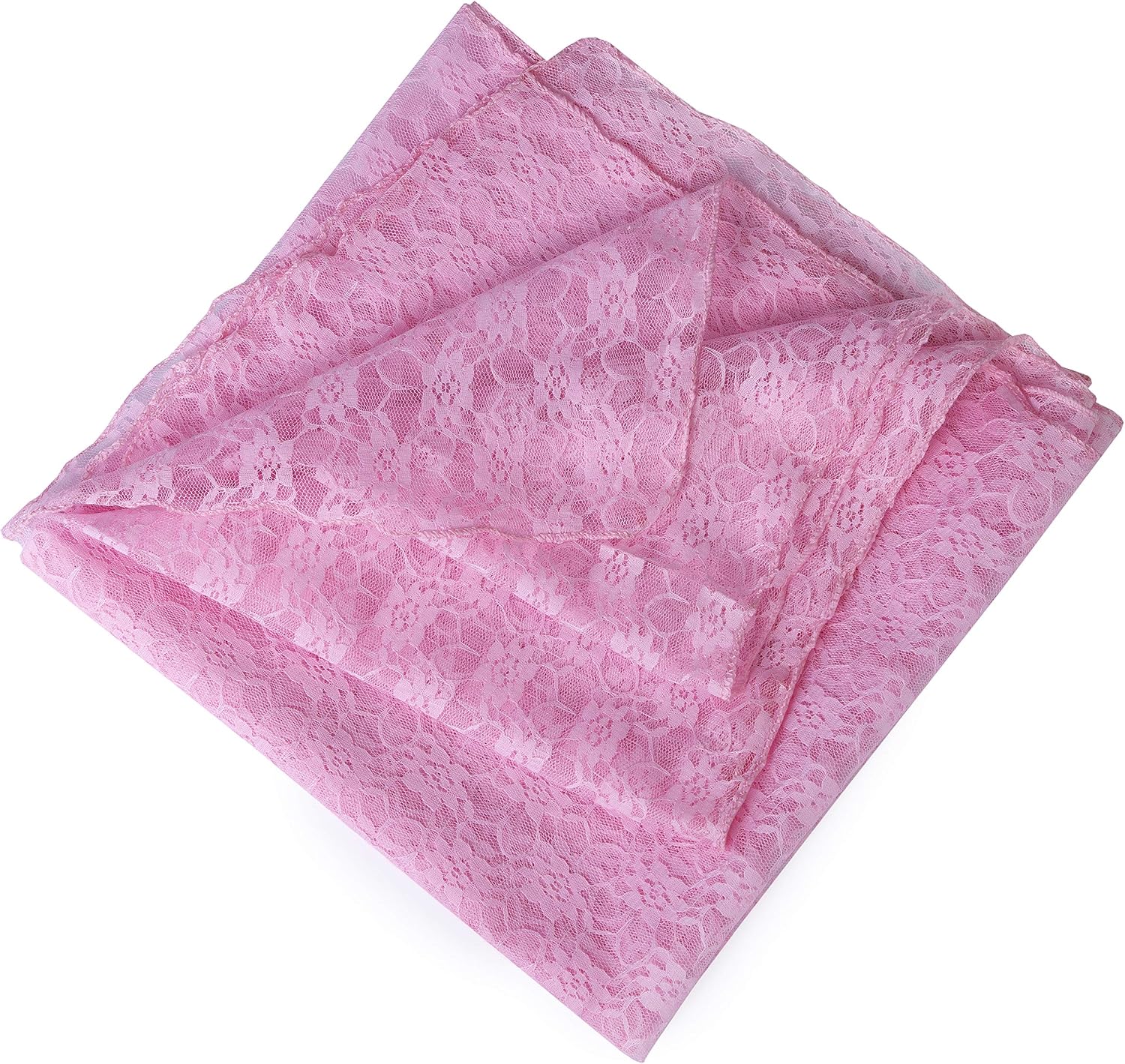 MDS Pack of 12 Wedding 27 x 170 inches Long Sheer lace Table Runner for Wedding Banquets Decorations Birthday Parties, Engagements, Rustic Boho for 14Feet Table Runners - Pink