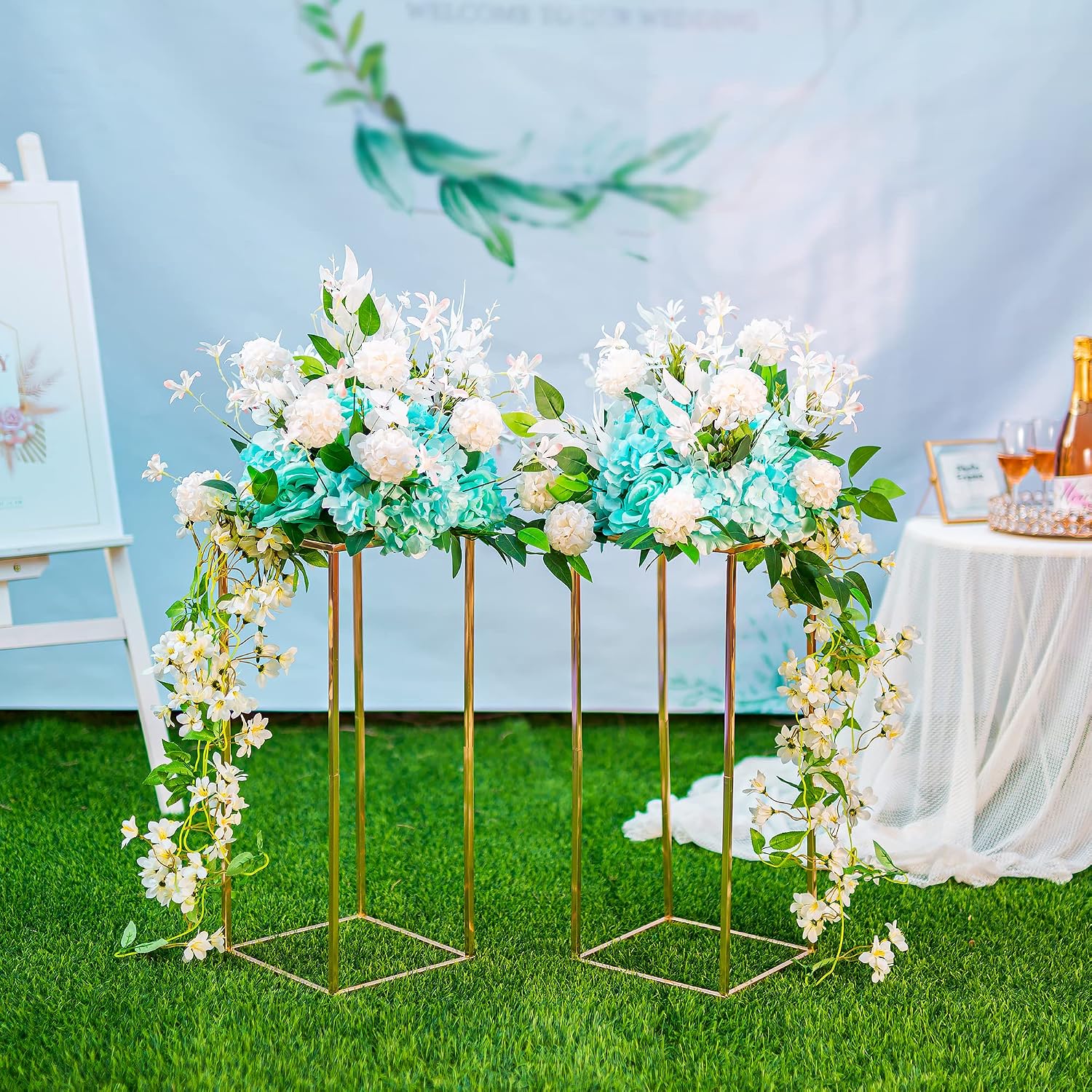Gold Flower Stand for Table: 23.6' Tall Centerpiece Stand for Wedding Table Reception Floral Center Pieces with Home Decoration Party Event 10 PCS