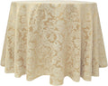 Ultimate Textile -10 Pack- Miranda 120-Inch Round Damask Tablecloth - Jacquard Weave, Champagne Ivory Cream