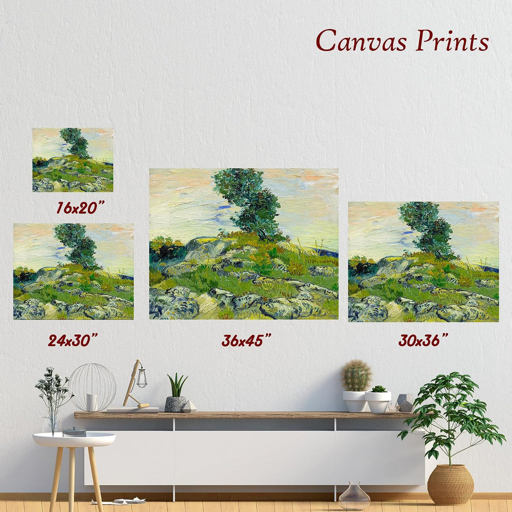 CP CANVASPATH The Rocks by Vincent Van Gogh Size:30x36x1.5 Canvas Prints Giclee Print Wall Art for Home Decor