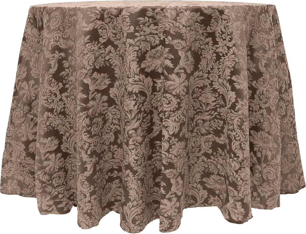 Ultimate Textile Miranda 120-Inch Round Damask Tablecloth Chocolate Brown