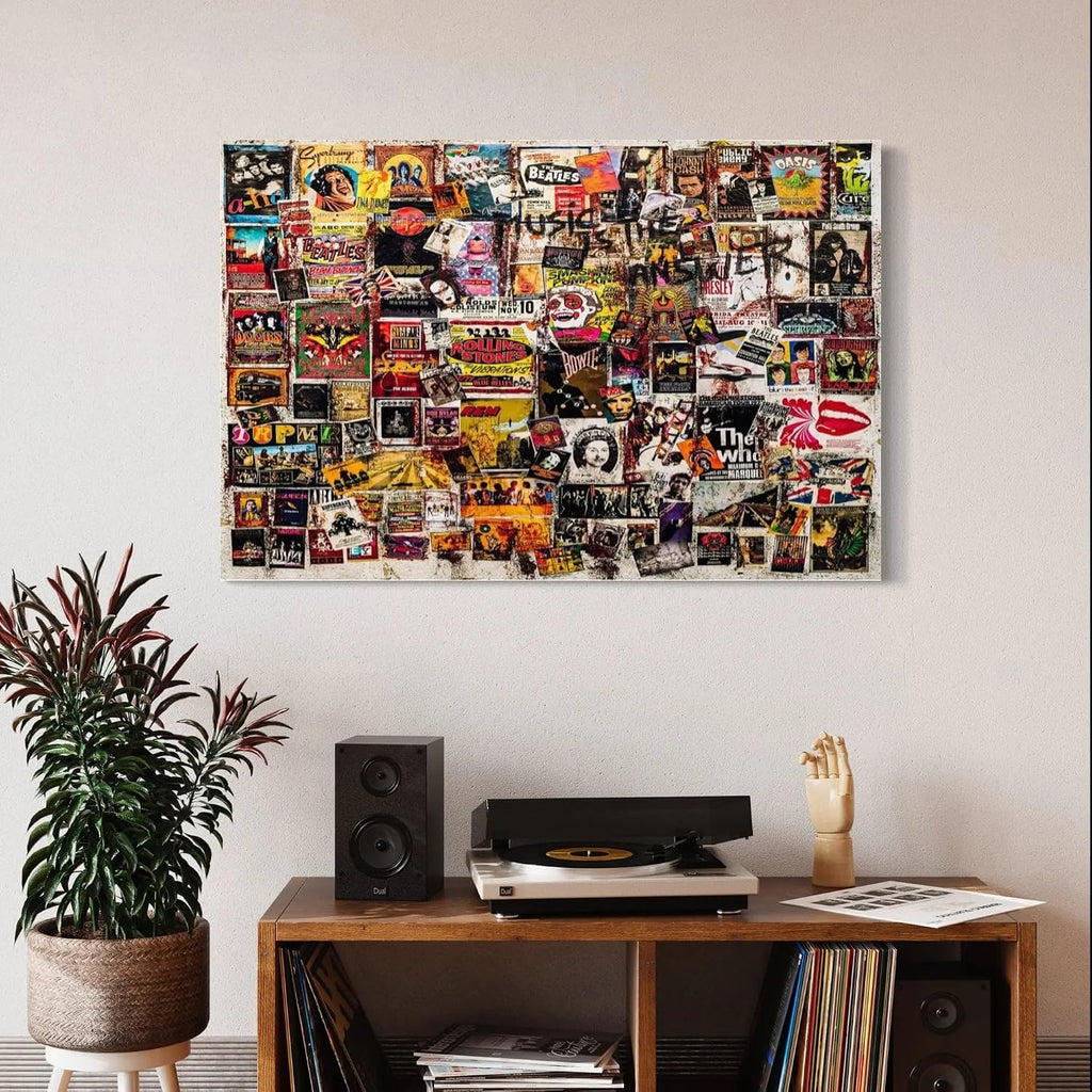 Canvastoria Music Is The Answer - Vintage Rock Concert Poster Print | Retro Rock Band Wall Art | Classic Music Memorabilia for Home, Bar, or Studio Decor