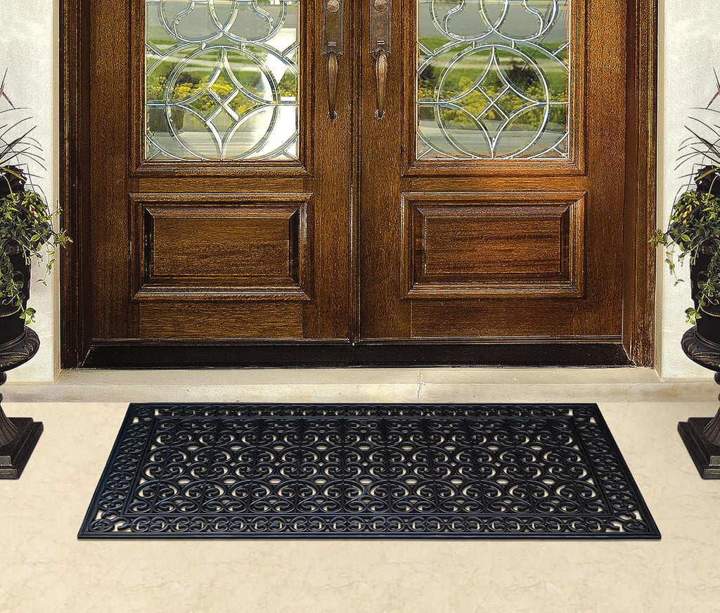 A1HC Large Outdoor Rubber Door Mat 30'x60' - Heavy Duty Non Slip Waterproof Floor Mat, Dirt Trapper Shoe Scraper, All Weather Drainage Doormat for Front Door, Entryway, Patio, Indoor Outdoor Use