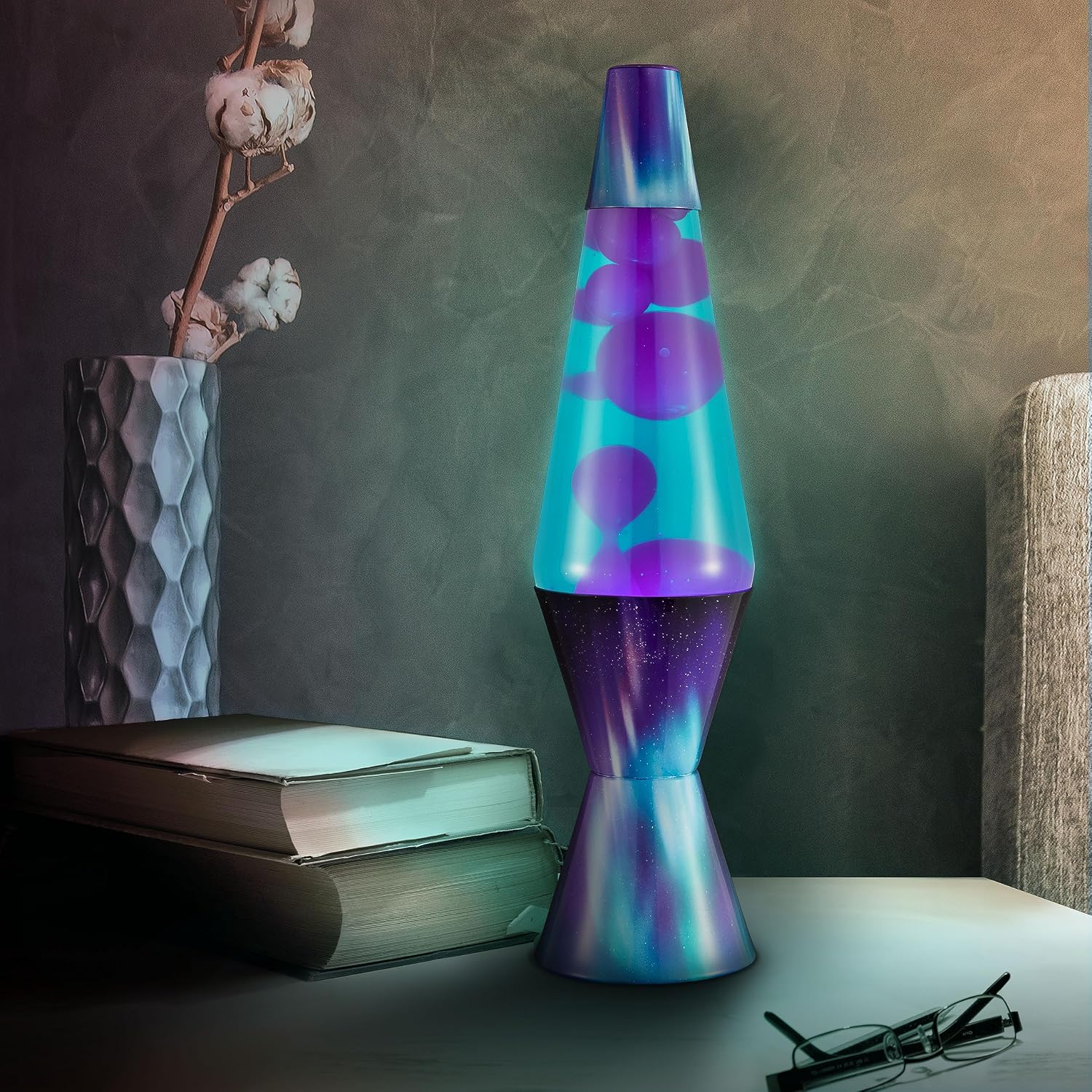 Lava The Original Lamp - 14.5' Aurora Borealis – Classic Liquid Motion Lamp - Purple Wax and Blue Liquid - Item #2047 (Amazon Exclusive),(Pack of 4)