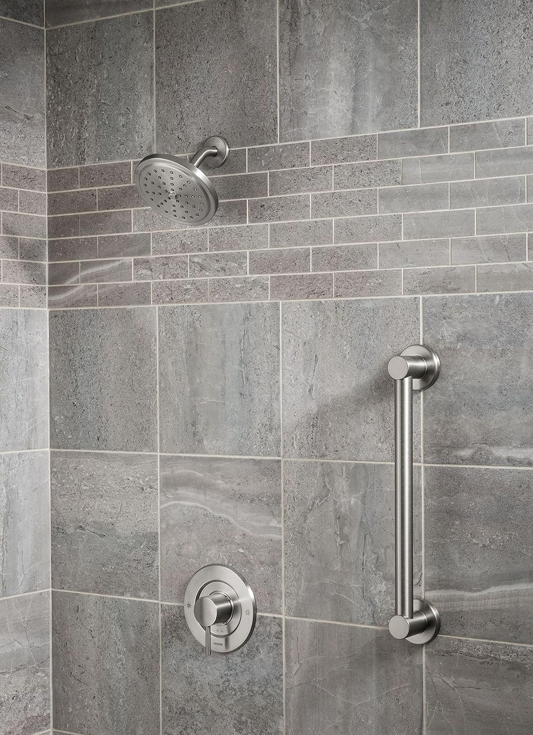 Moen YG0442BN Bathroom Safety 42-Inch Stainless Steel Modern Bathroom Grab Bar, Brushed Nickel