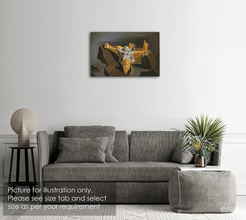 Salvador Dali Figure on the Rocks Surrealist Canvas Wall Art - Bedroom Living Room Decor - Gallery Wrapped - Ready to Hang - 24x36 inch