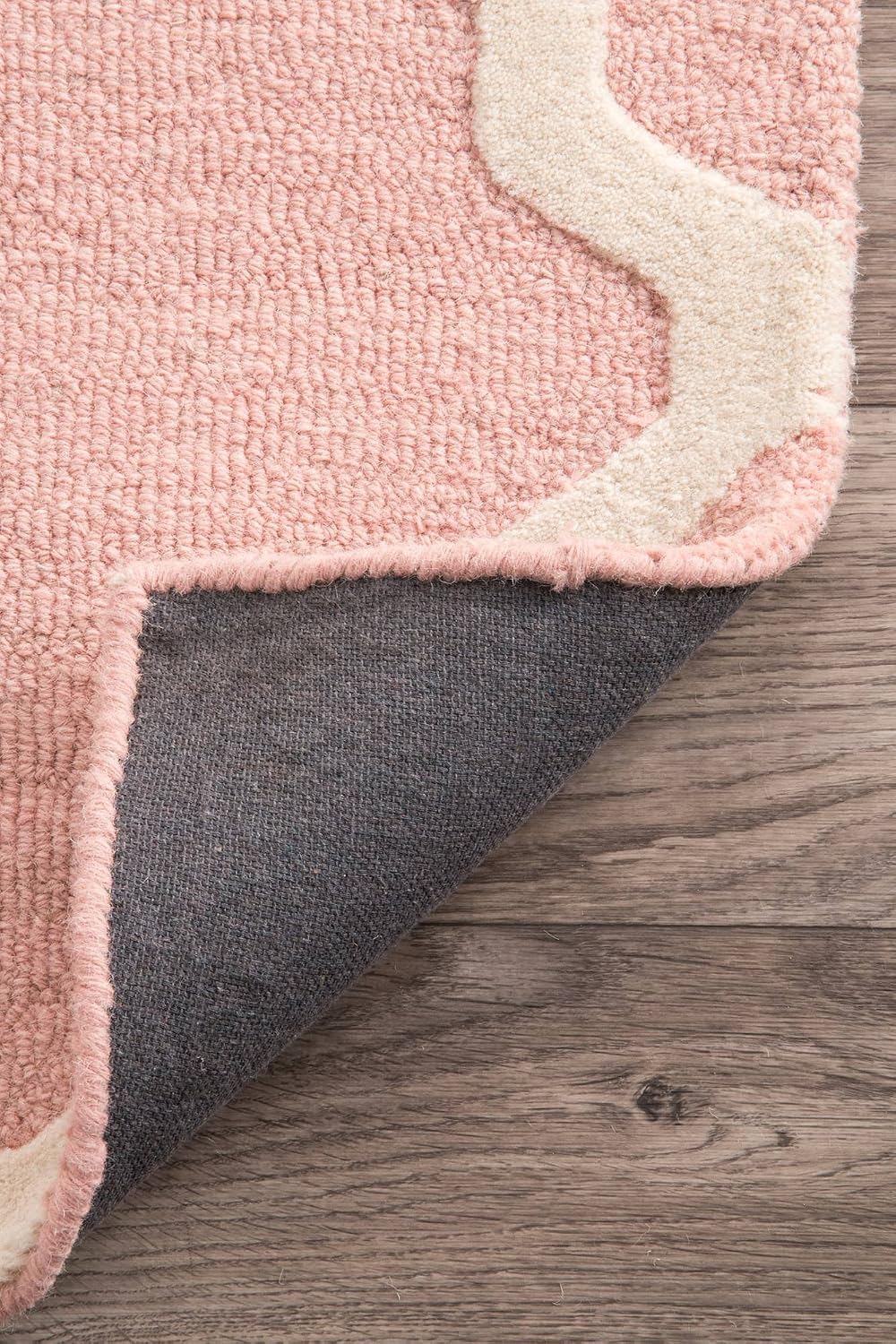 nuLOOM Marrakech Trellis Wool Runner Rug, 2' 6' x 12', Baby Pink