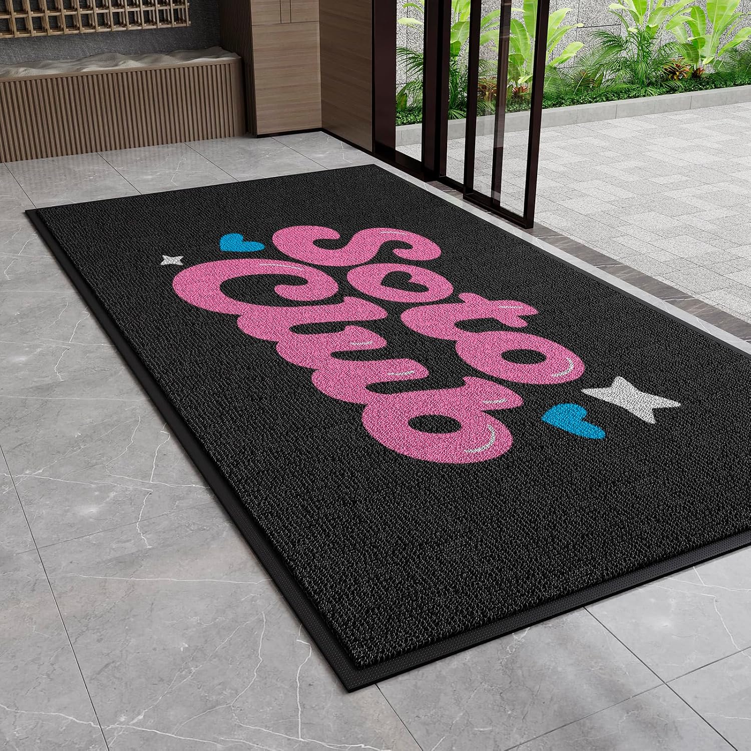 Custom Doormat Indoor Outdoor Welcome Mat for Front Door, Any Color Logo Text, Commercial Floor Mat for Home Office