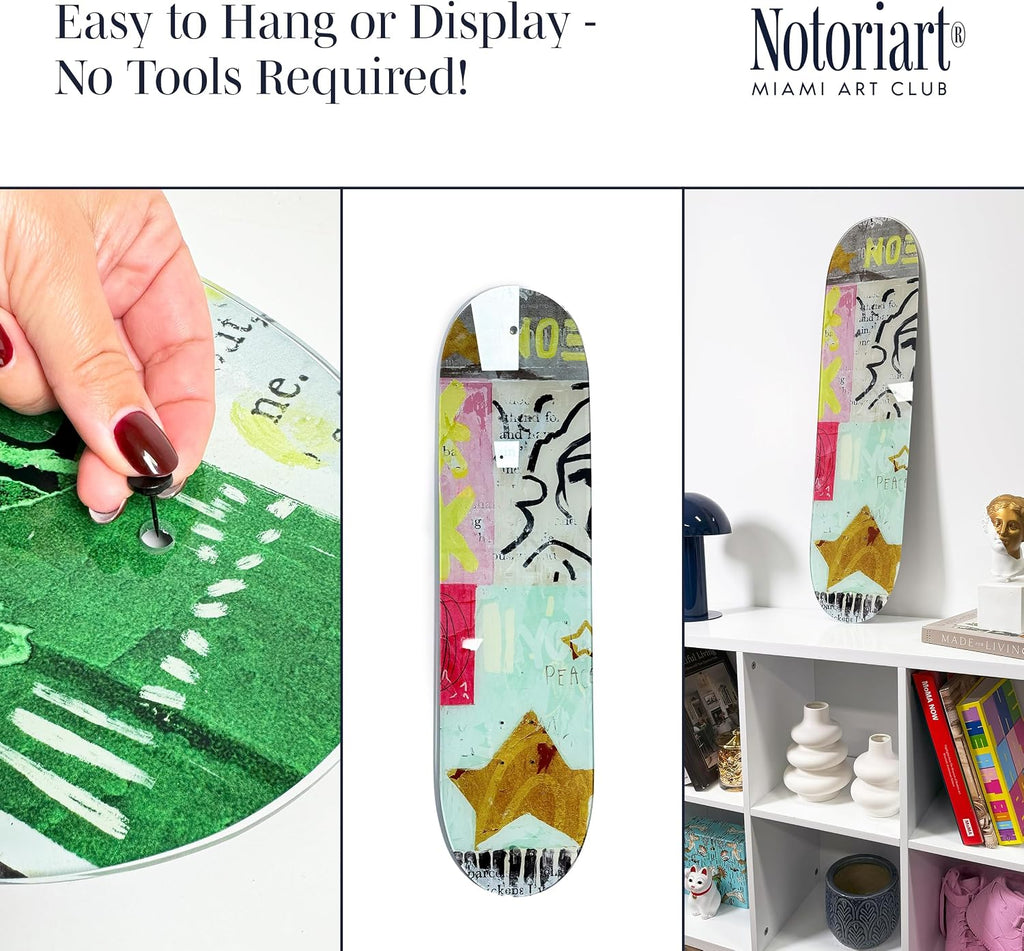 Modern Typography Acrylic Wall Art Die-Cut Easy-to-Hang, 1 Panel 8' x 32', What To Do Skateboard