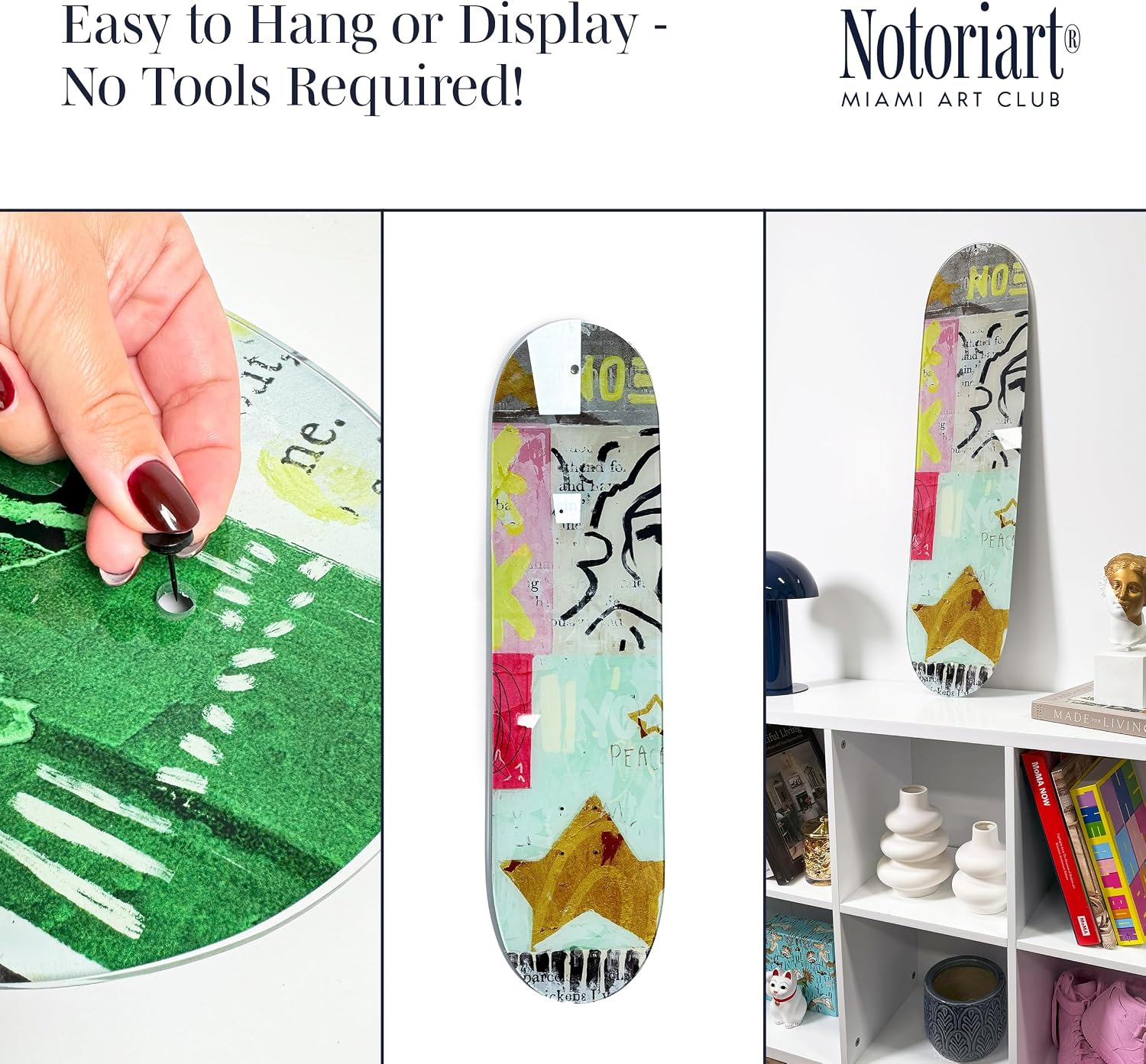 Modern Typography Acrylic Wall Art Die-Cut Easy-to-Hang, 1 Panel 8' x 32', What To Do Skateboard