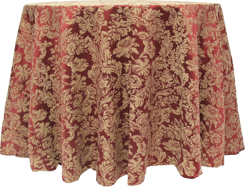 Ultimate Textile Miranda 120-Inch Round Damask Tablecloth Bordeaux
