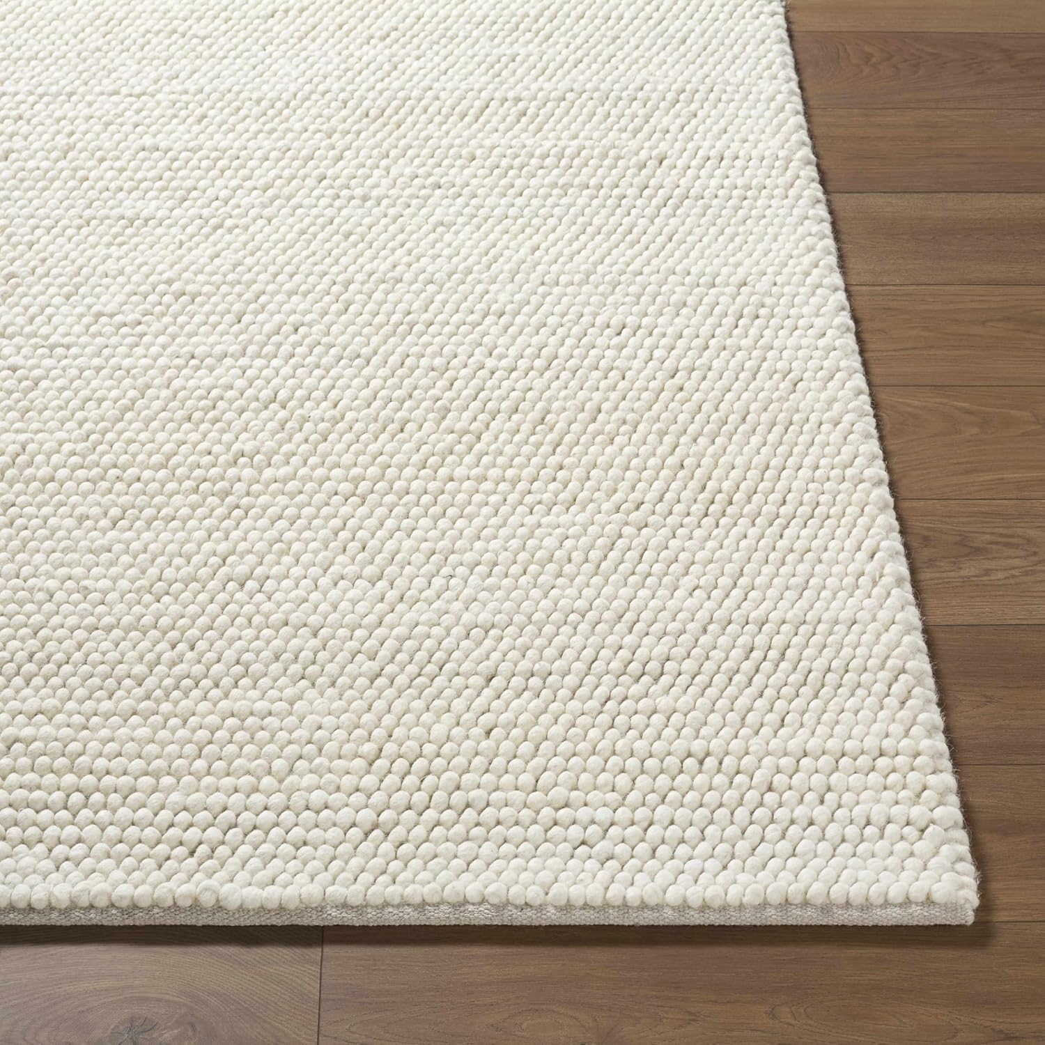BoutiqueRugs Beige Textured Transitional 9x12 Large Area Rug Wool Hand Woven Bohemian Clayne Great Room Open Concept Master Bedroom Large Dining Room Stain Resistant Non-Shedding Pet Friendly