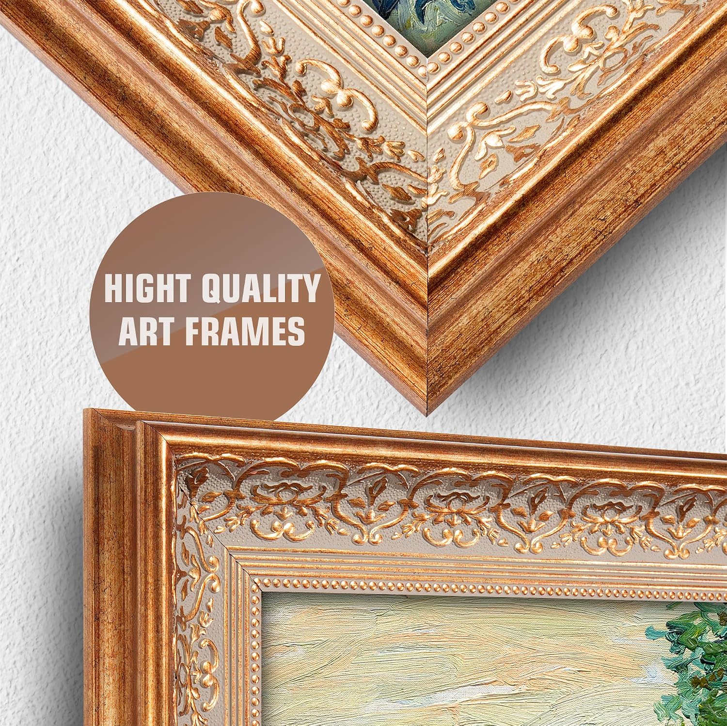 A&T ARTWORK The Rocks by Vincent Van Gogh.Framed Size:34.5x28.5 inches,Image Size:30x24 inches World Classic Reproductions For HomeDecor,Golden Frame