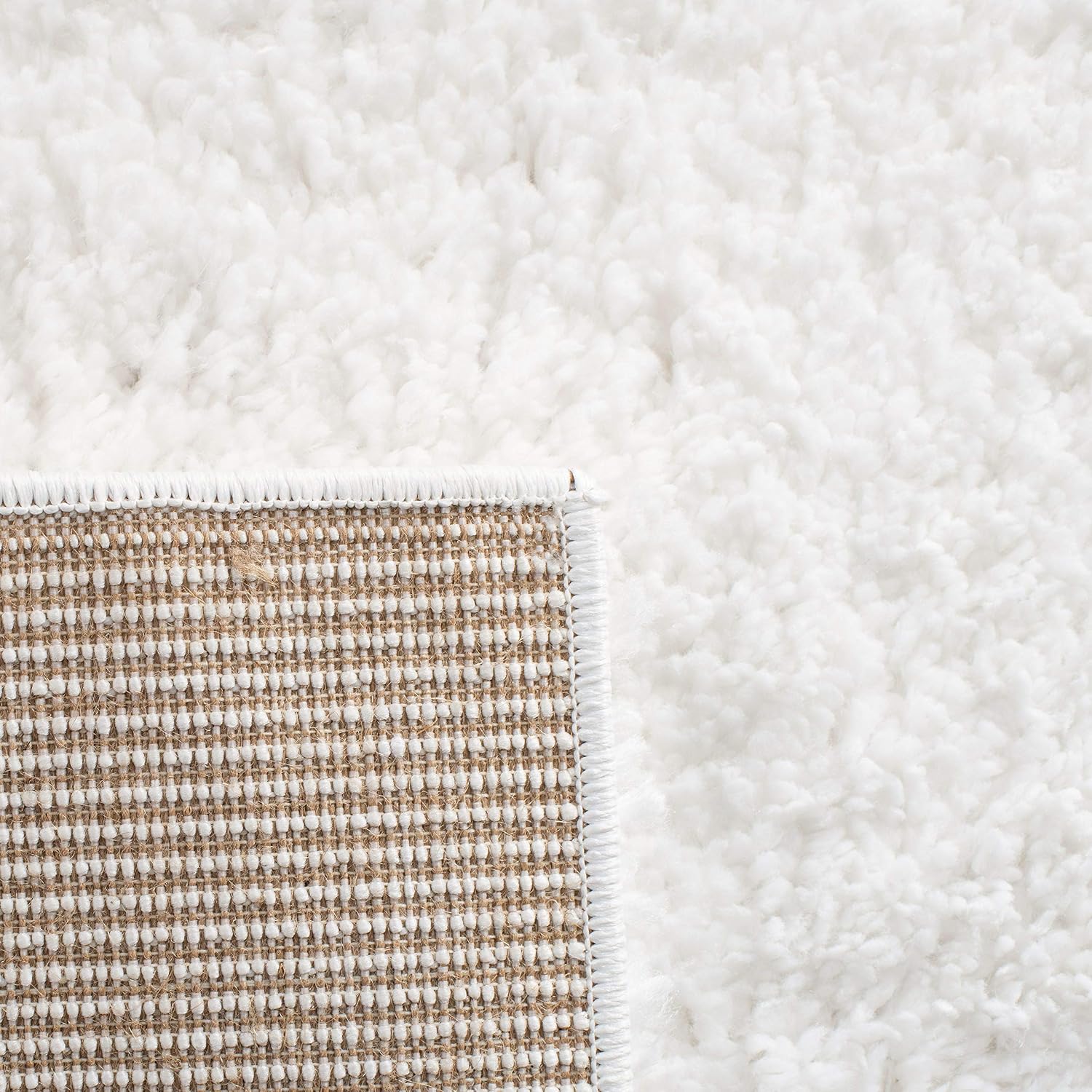 SAFAVIEH August Shag Collection Area Rug - 2'3' x 20' Runner, White, Non-Shedding & Easy Cleaning, Plush Thick Pile, Ideal for Living Room, Bedroom, Dining Space (AUG900A)
