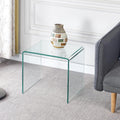 Modern Glass Nightstand End Table, N-Shaped Small Side Tables, Modern Rectangle Small Nightstand for Living Room 19.72' x 15.8' x 17.72'H